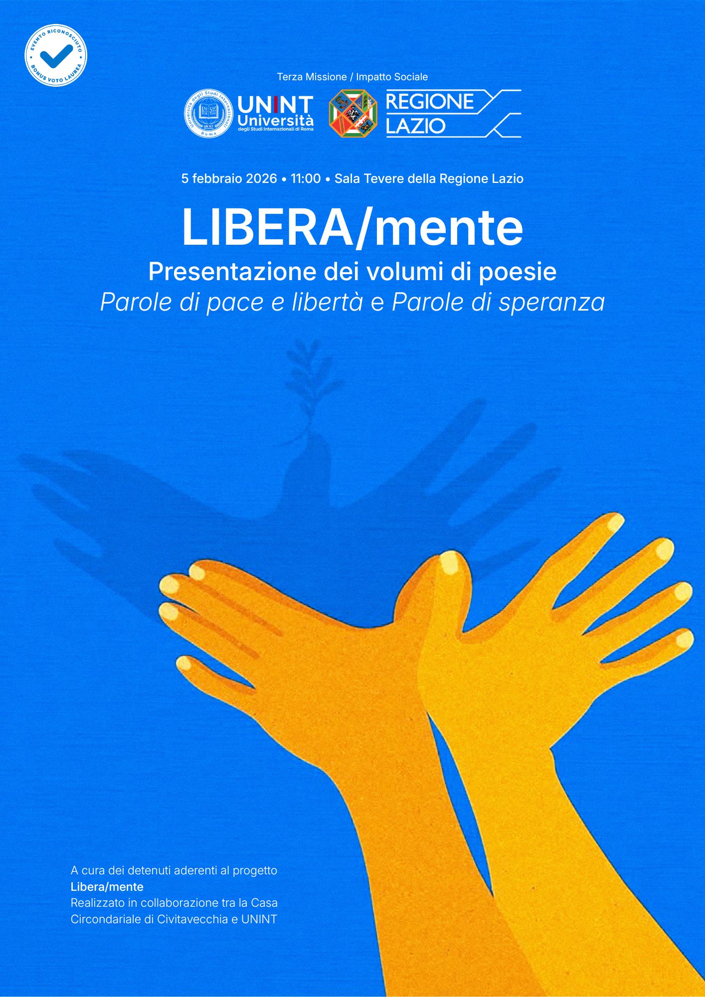 LIBERA/mente. Presentazione dei volumi di poesie “Parole di pace e libertà” e “Parole di speranza”