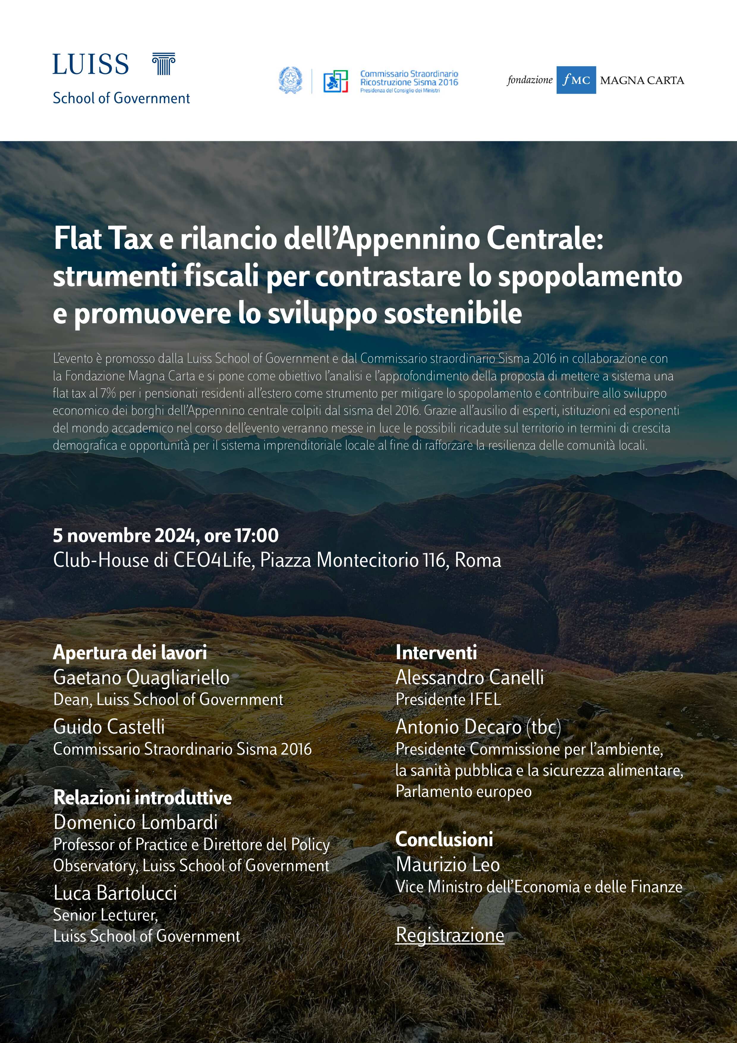 Flat Tax e rilancio dell’Appennino Centrale: strumenti fiscali per contrastare lo spopolamento e promuovere lo sviluppo sostenibile