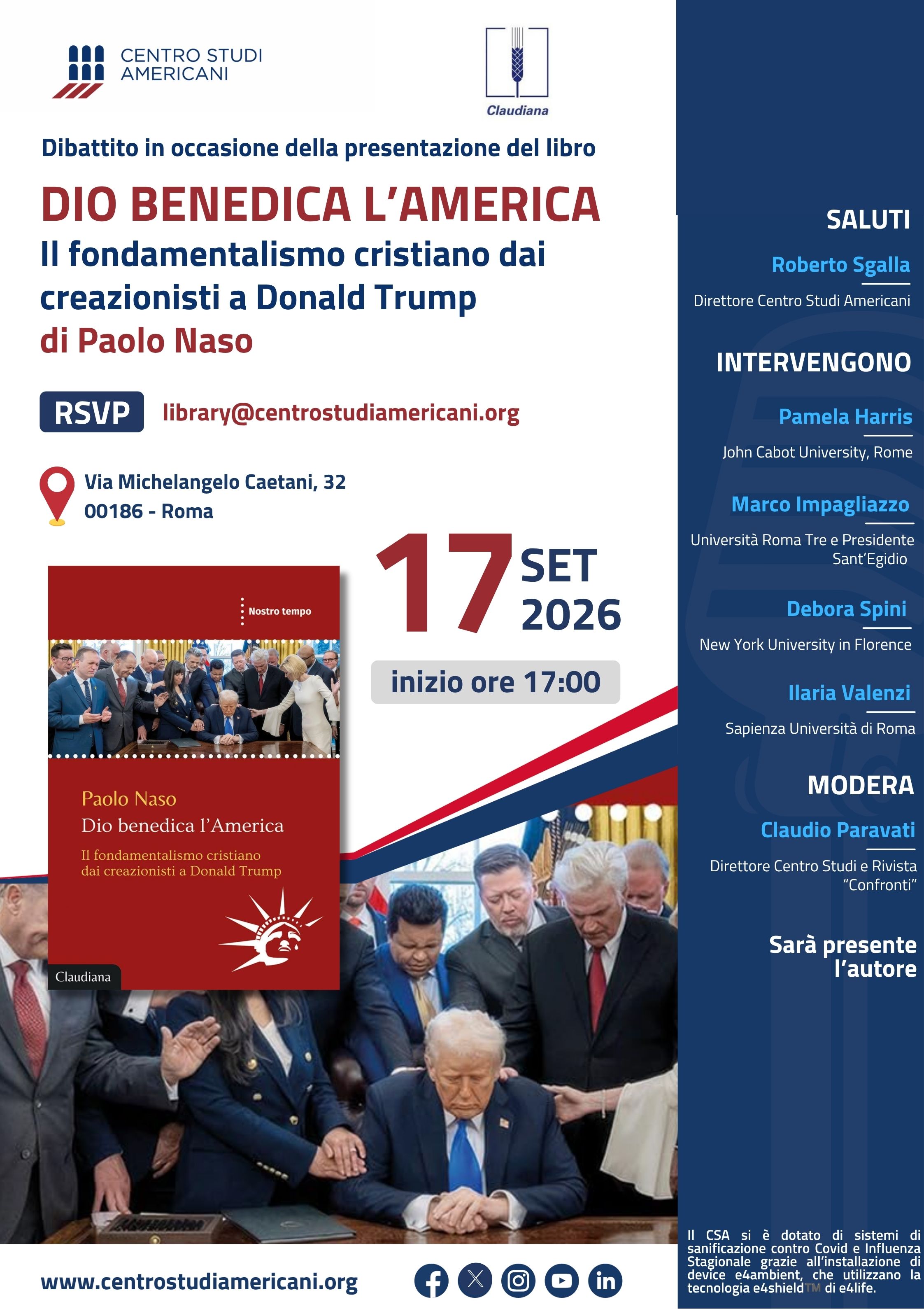 Presentazione del libro: "Dio benedica l’America. Il fondamentalismo cristiano dai creazionisti a Donald Trump"