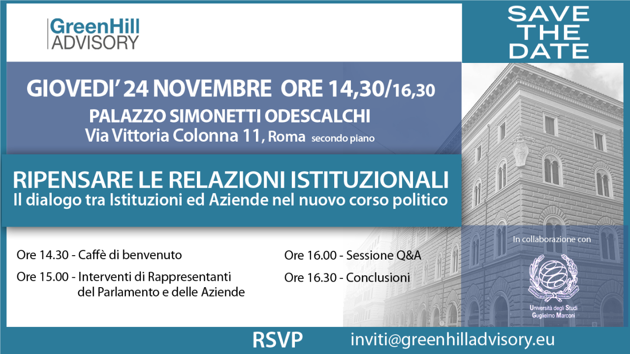 Ripensare le relazioni istituzionali. Il dialogo tra Istituzioni ed Aziende nel nuovo corso politico