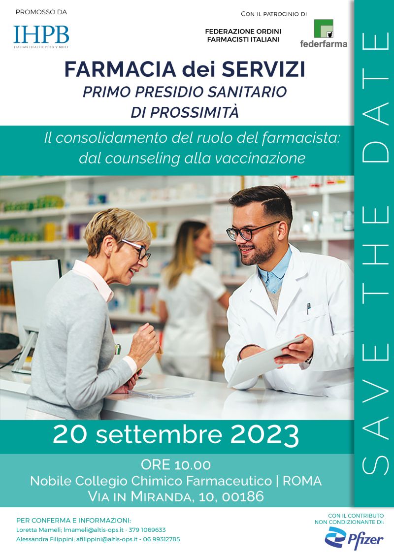 Farmacia dei servizi primo presidio sanitario di prossimità