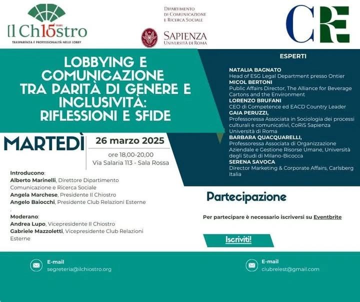 Lobbying e comunicazione tra parità di genere e inclusività: riflessioni e sfide