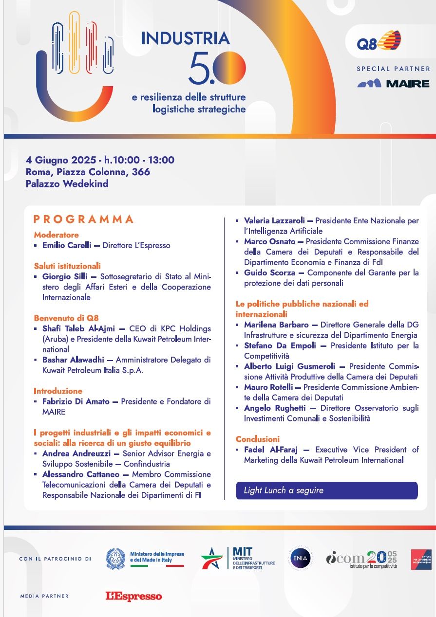 Industria 5.0 e resilienza delle strutture logistiche strategiche