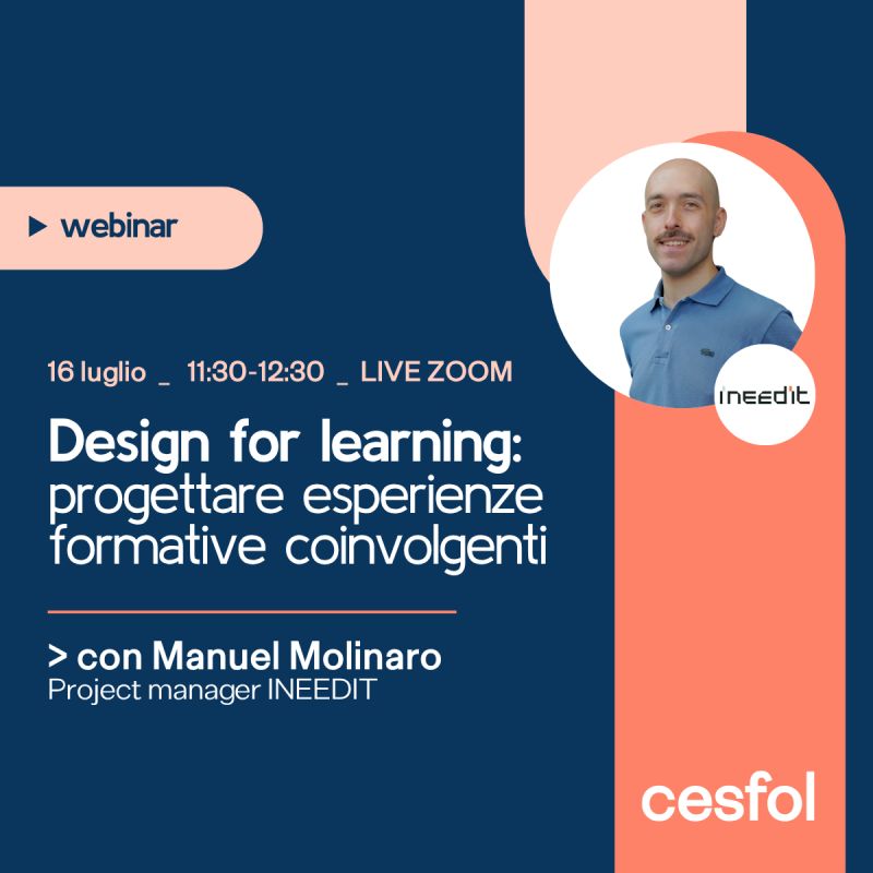 Design for learning: progettare esperienze formative coinvolgenti