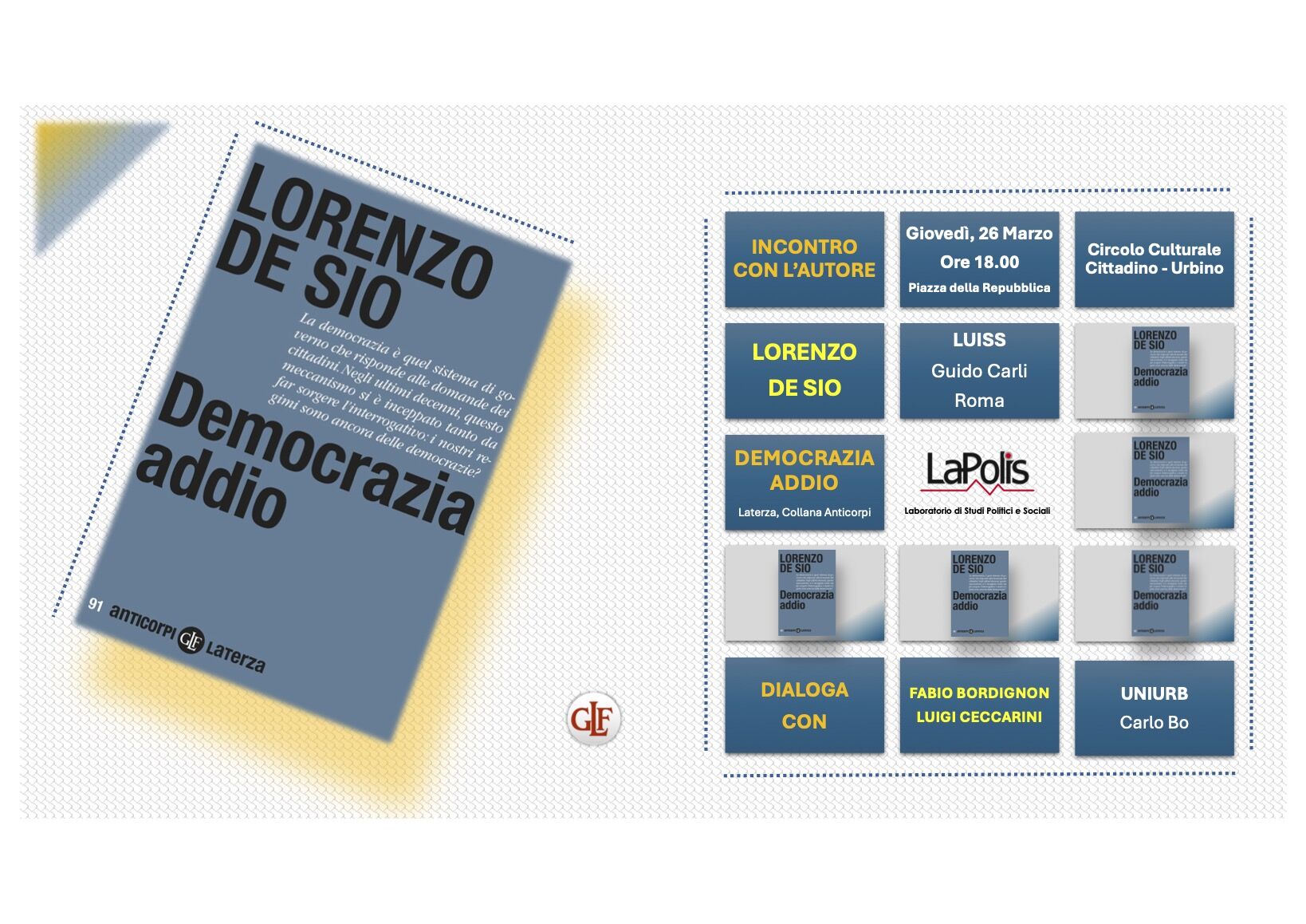 Presrntazione del libro: "Democrazia addio"