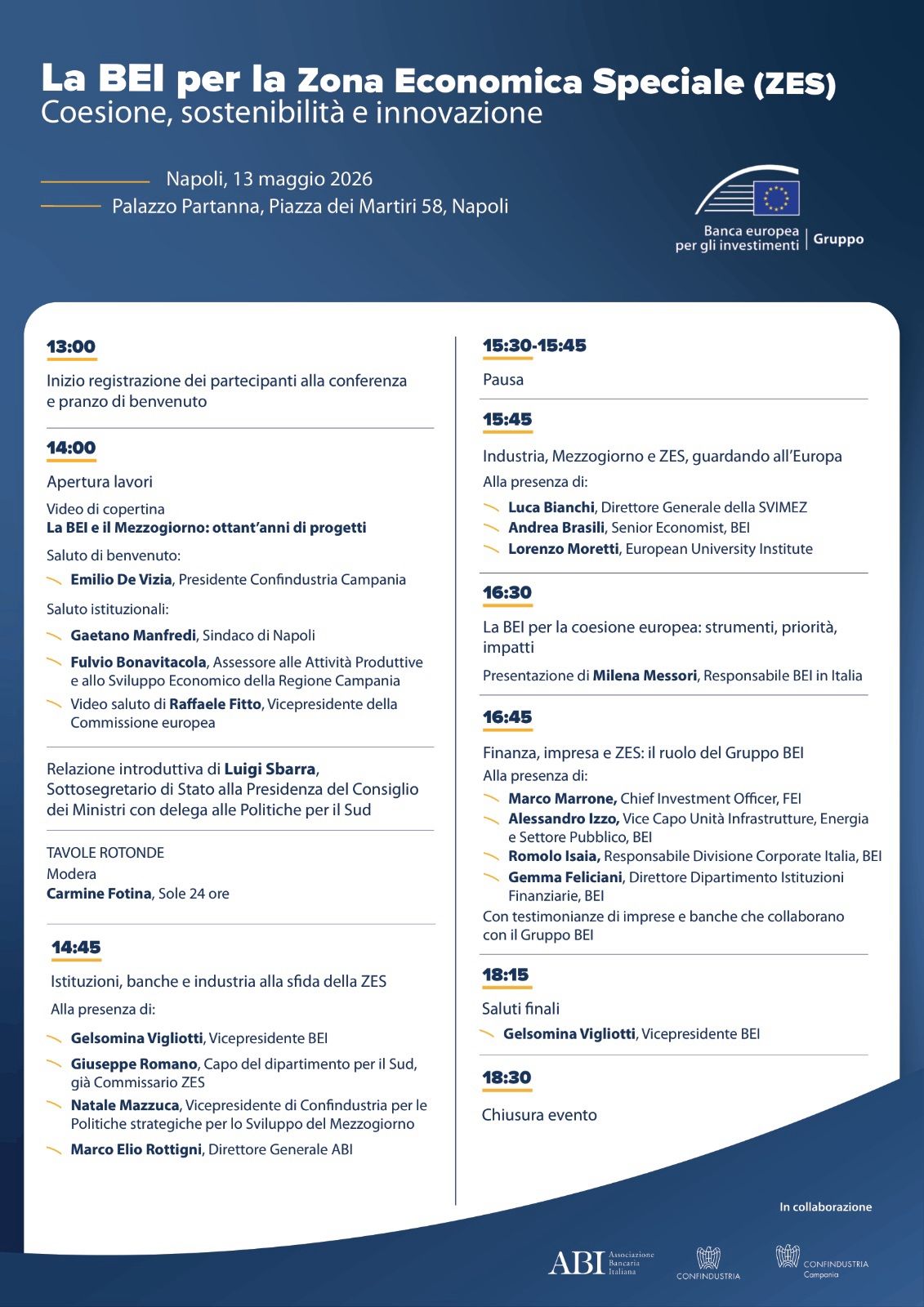 La BEI per la Zona Economica Speciale (ZES). Coesione, sostenibilità e innovazione