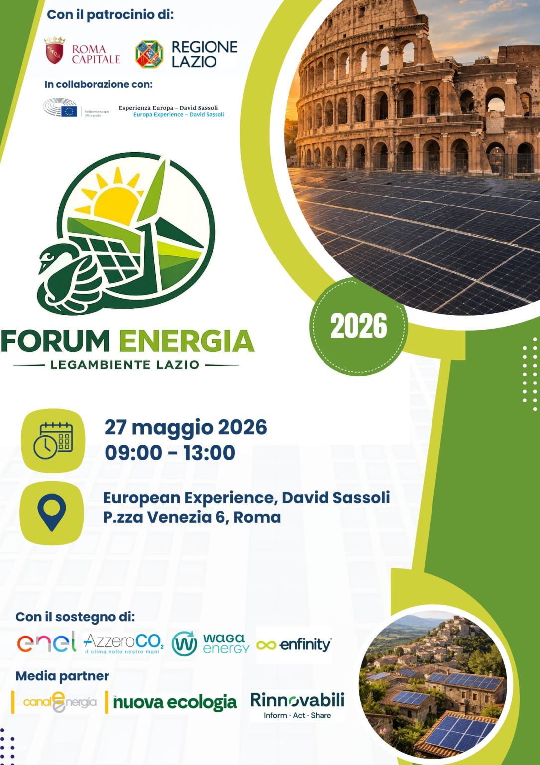 Forum Energia del Lazio 2026: rinnovabili, territori e imprese al centro della transizione energetica regionale