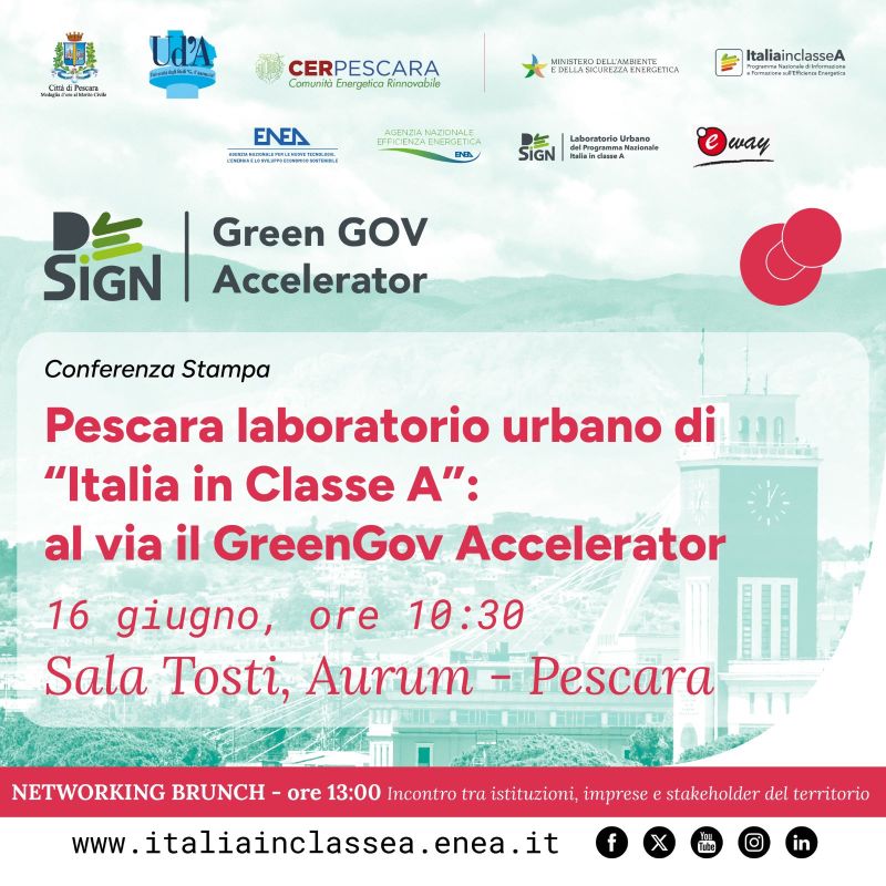 Pescara laboratorio urbano dilm "Italia in Classe A": al via il GreenGov Accelerator