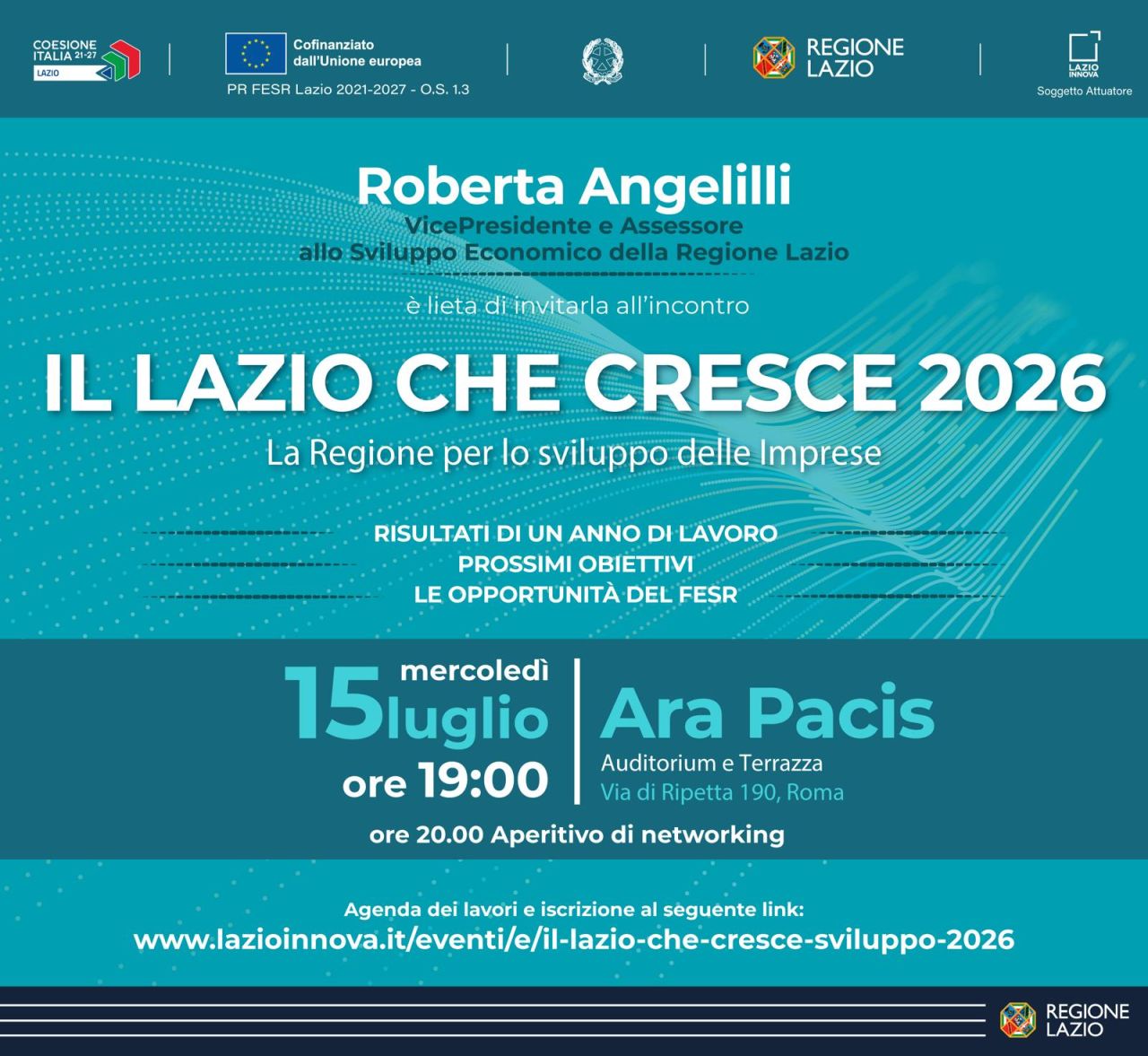 Il Lazio che cresce 2026 – La Regione per lo sviluppo delle Imprese