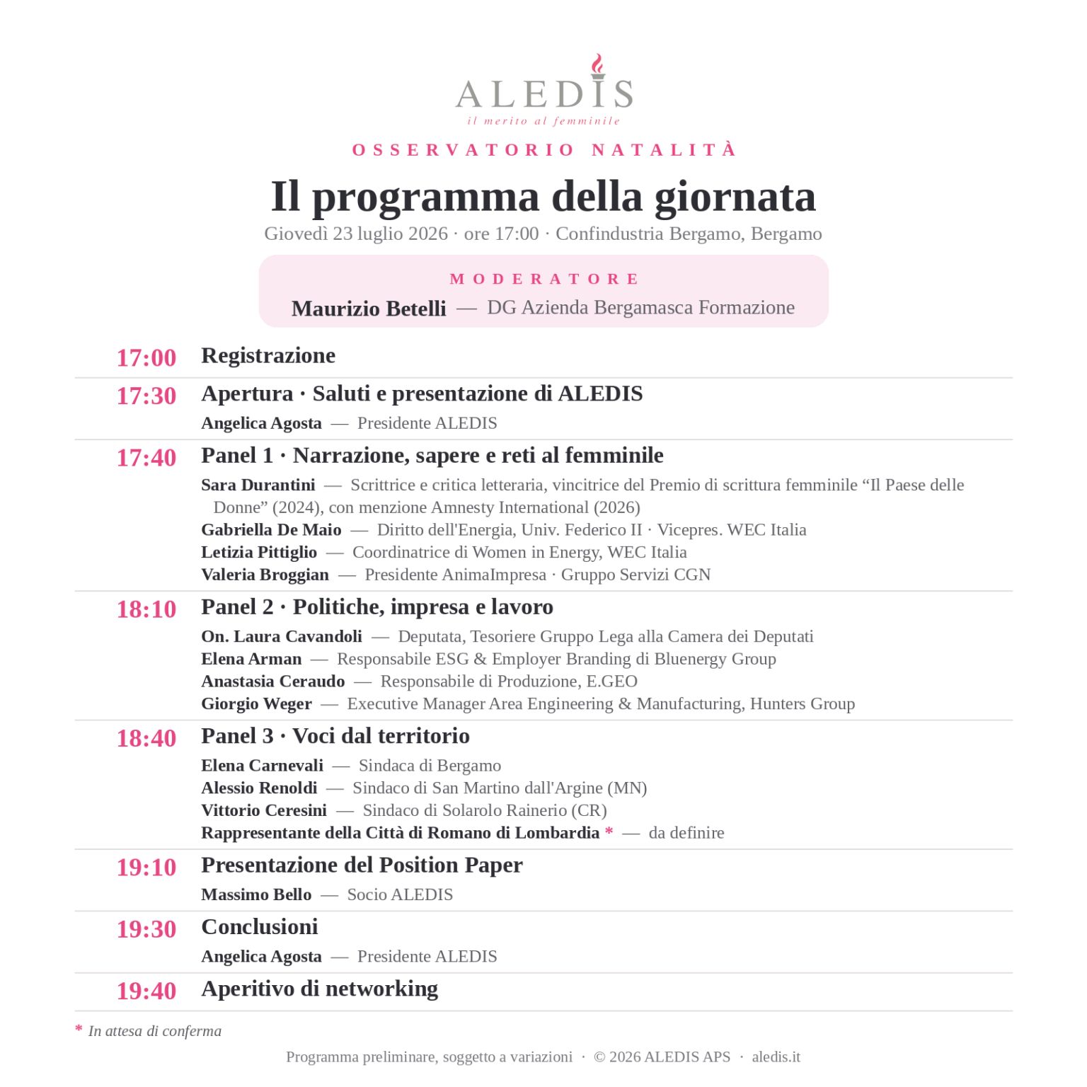 Presentazione dei dati della ricerca Osservatorio Natalità