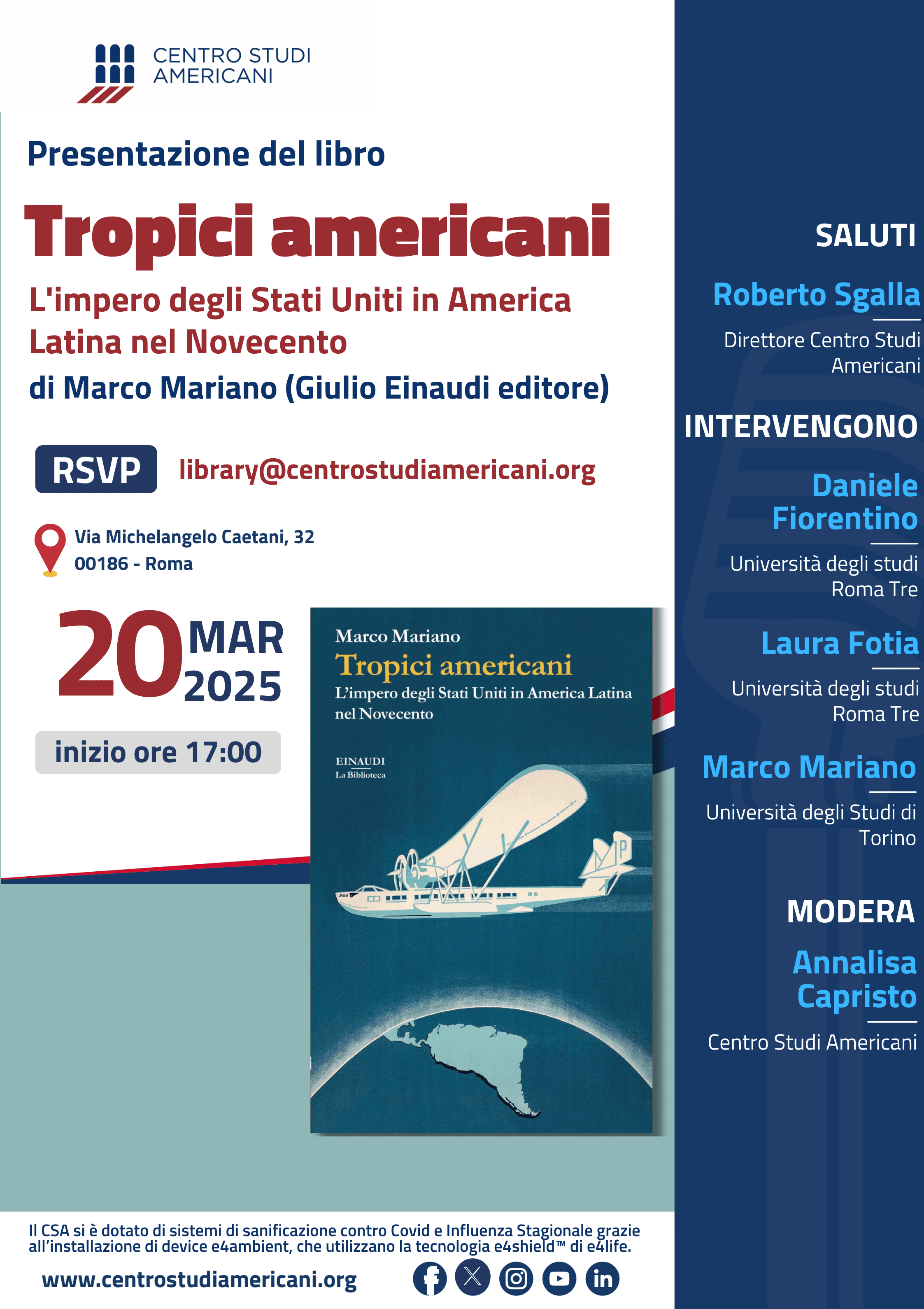 Presentazione del libro: “Tropici americani. L’impero degli Stati Uniti in America Latina nel Novecento”