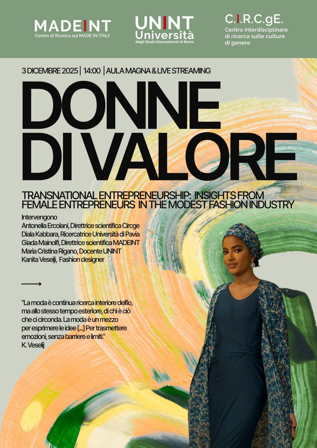 Ciclo Donne di valore 2025 – Transnational Entrepreneurship: Insights from female entrepreneurs in the Modest Fashion industry