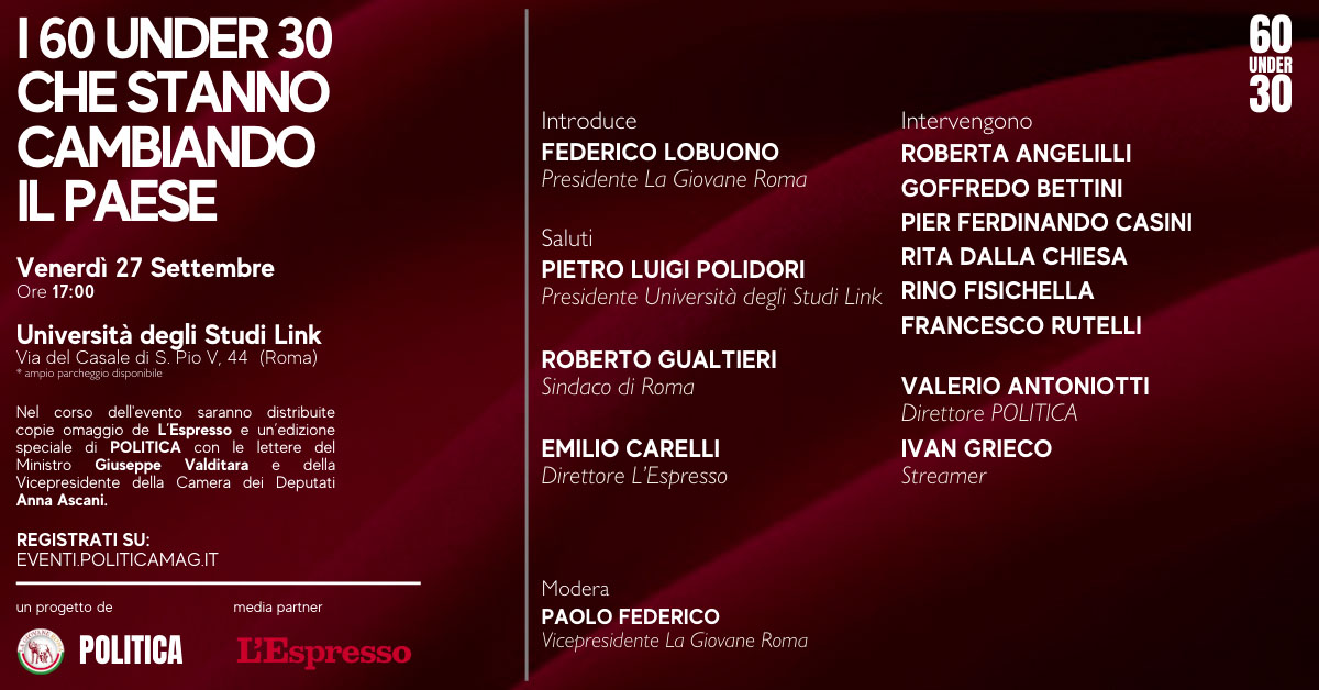 I 60 under 30 che stanno cambiando il Paese