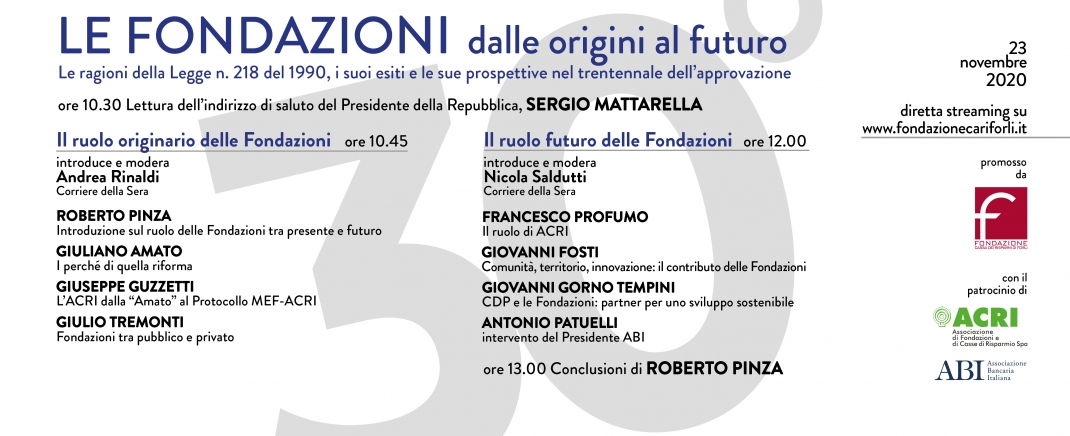 Le fondazioni. Dalle origini al futuro