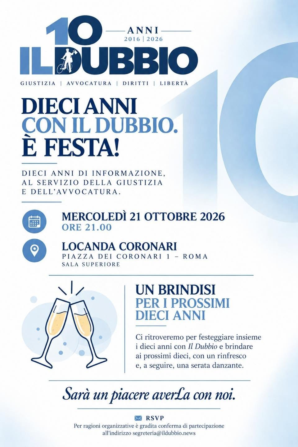 Festa 10 anni con il Dubbio. Dieci anni di informazione al servizio della giustizia e dell'avvocatura