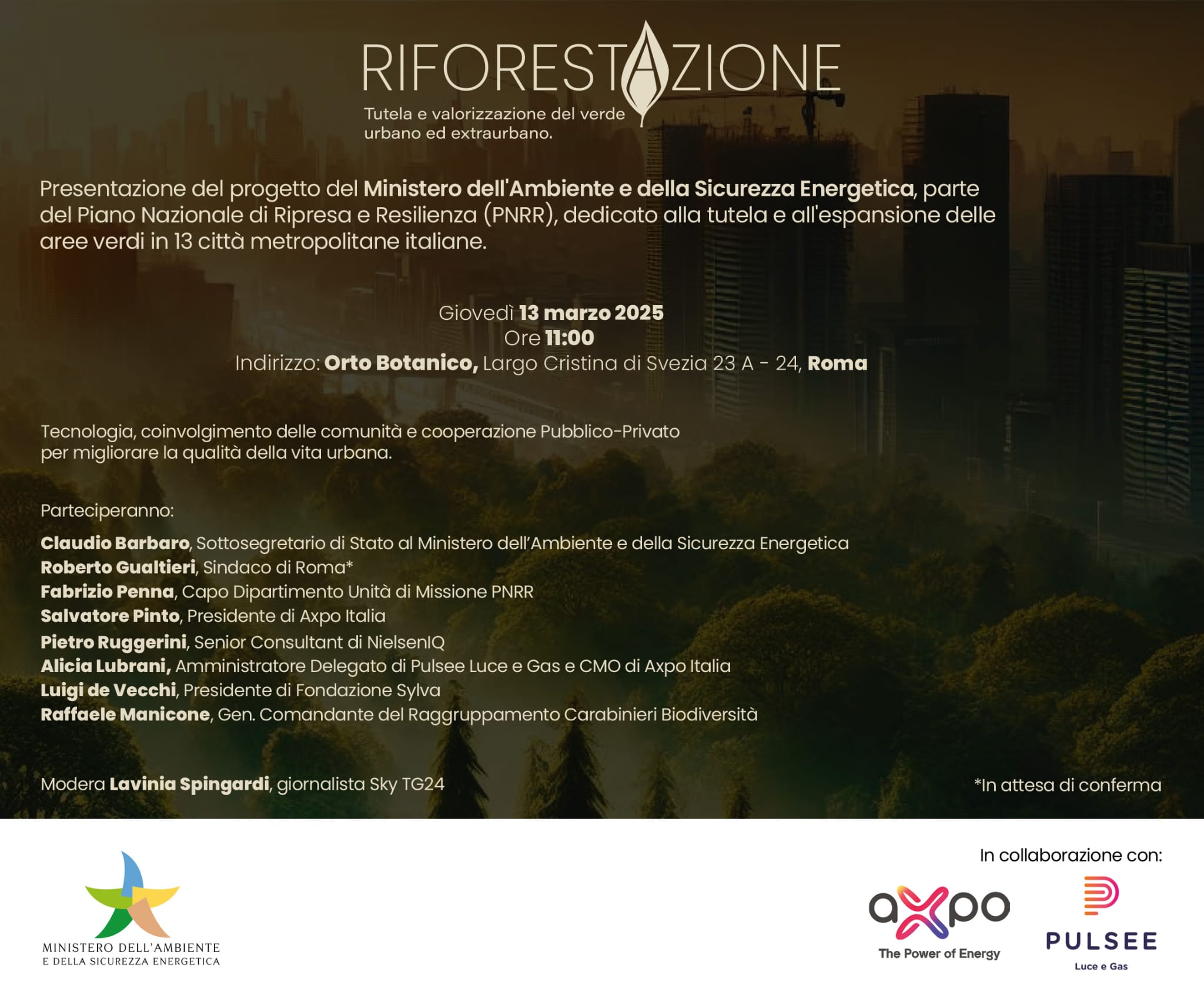 Riforestazione - Tutela e valorizzazione del verde urbano ed extraurbano