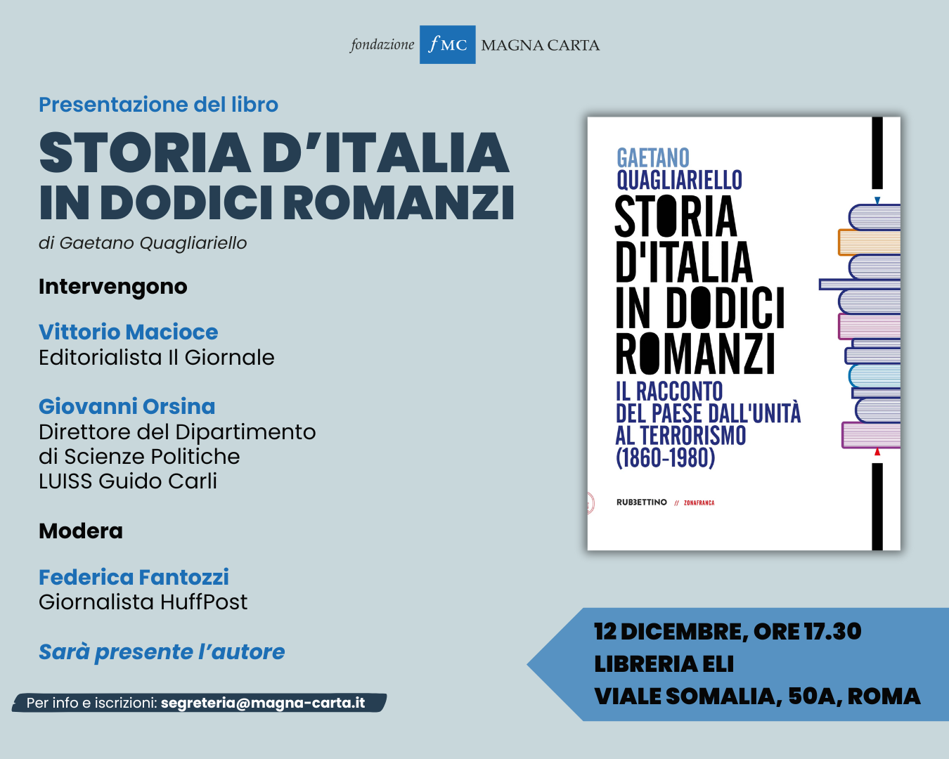 Presentazione del libro: “Storia d’Italia in dodici romanzi”