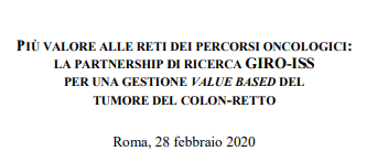 Più valore alle reti dei percorsi oncologici: la partnership di ricerca GIRO-ISS per una gestione value based del tumore del colon-retto