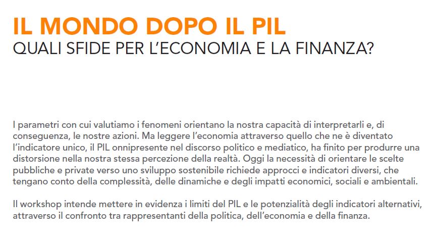 Il mondo dopo il PIL. Quali sfide per l'economia e la finanza?