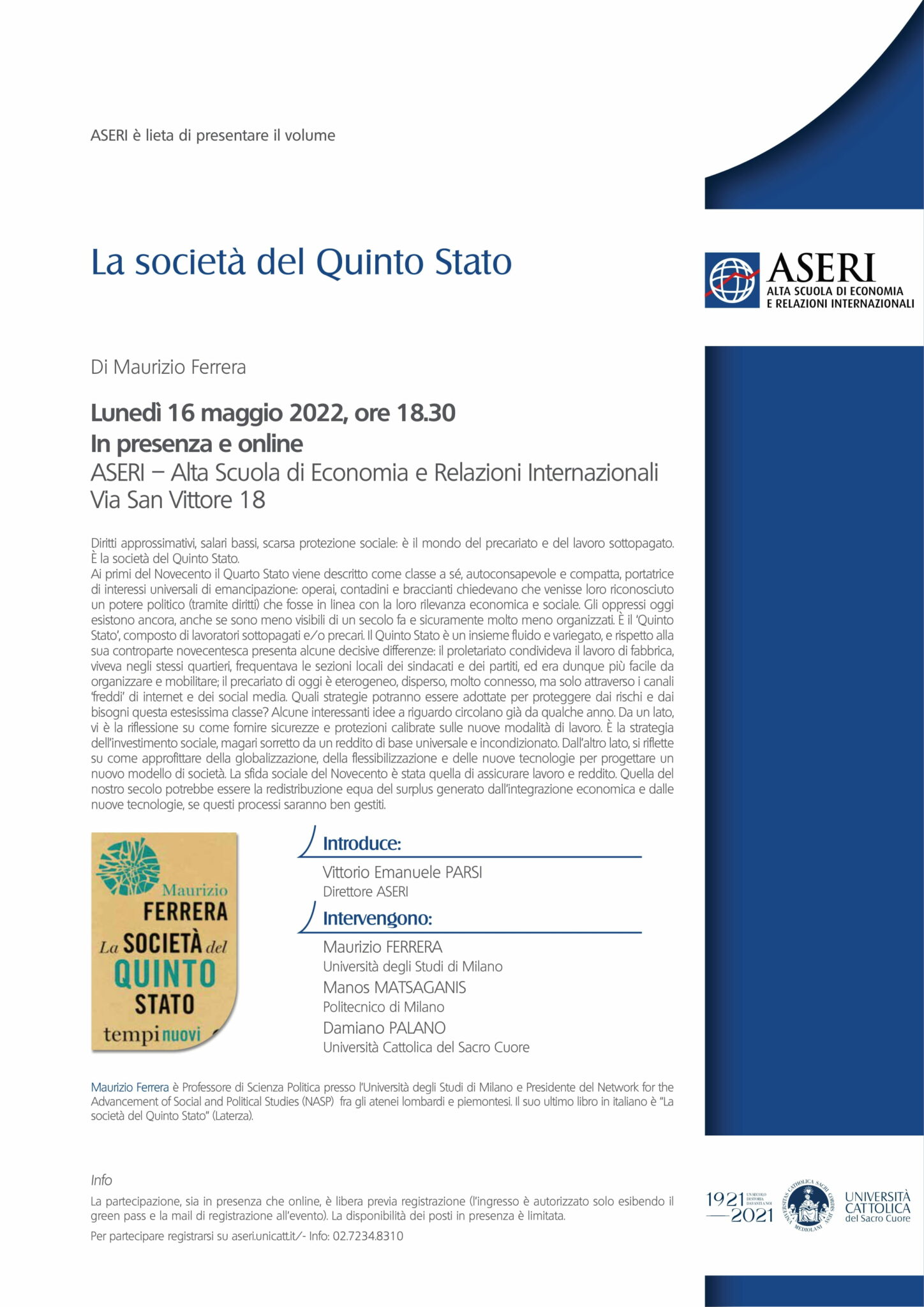  presentazione del volume: “La società del Quinto Stato“