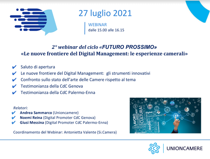 Le nuove frontiere del Digital Management: le esperienze camerali