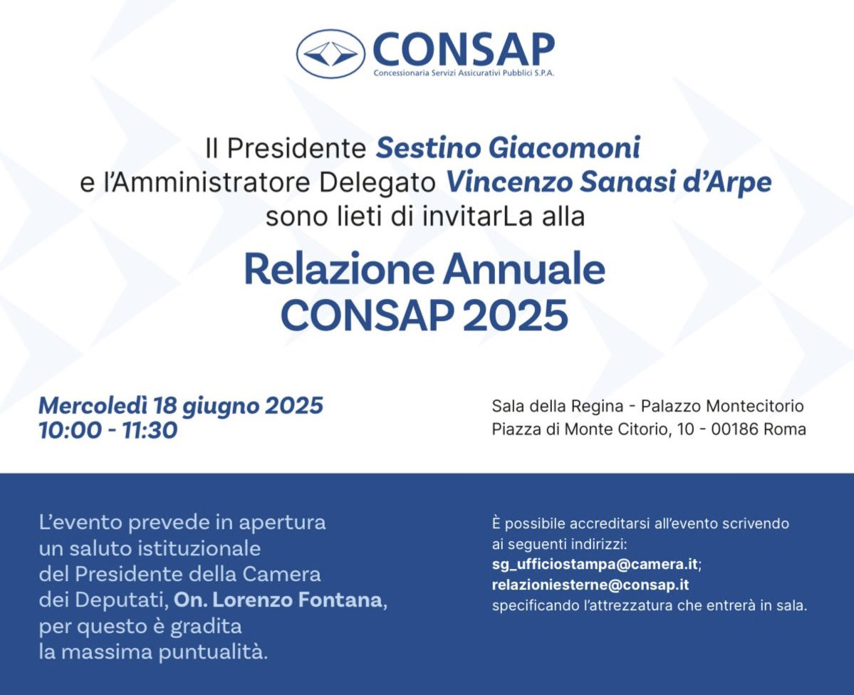  Relazione annuale Consap 2025