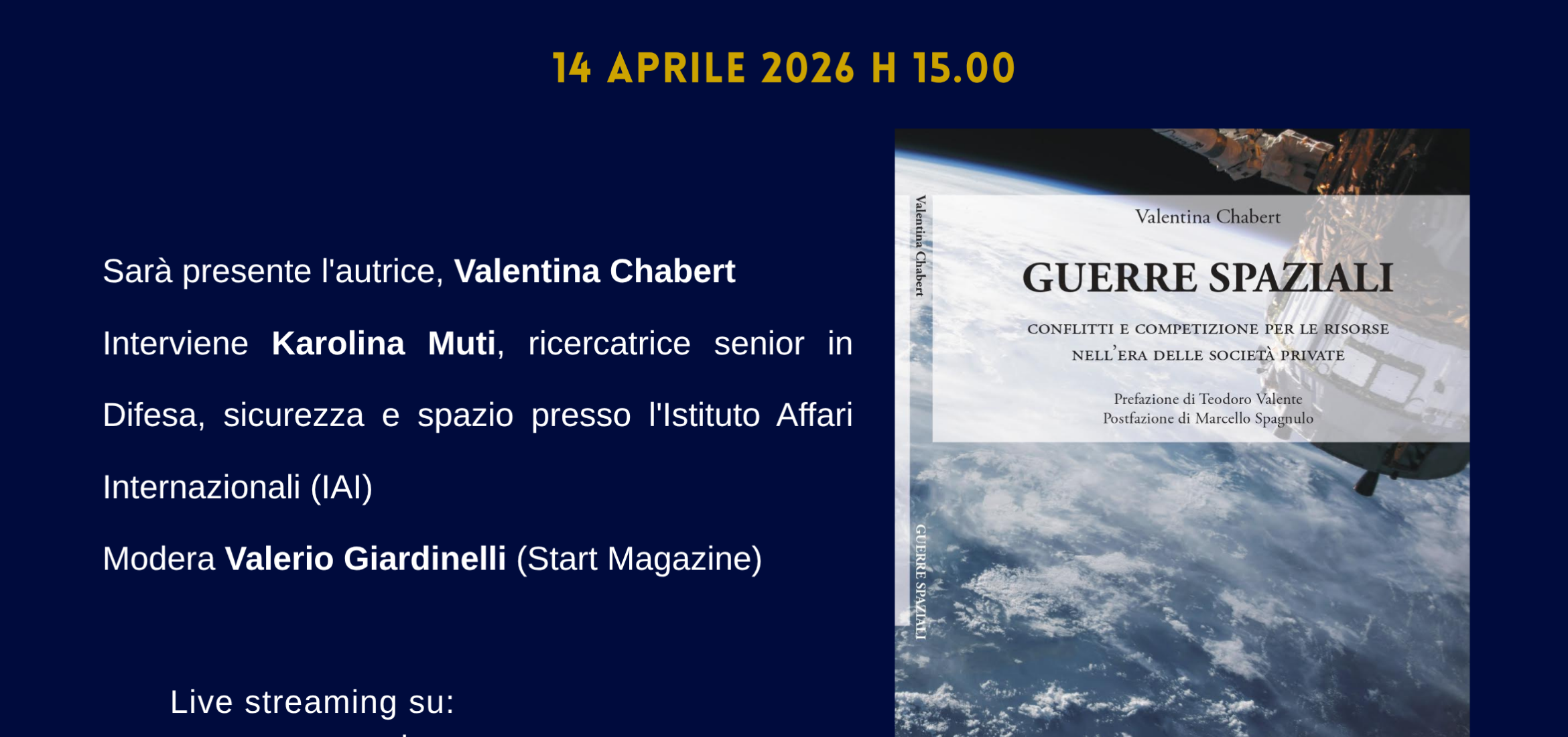 Presentazione del libro: “Guerre spaziali”
