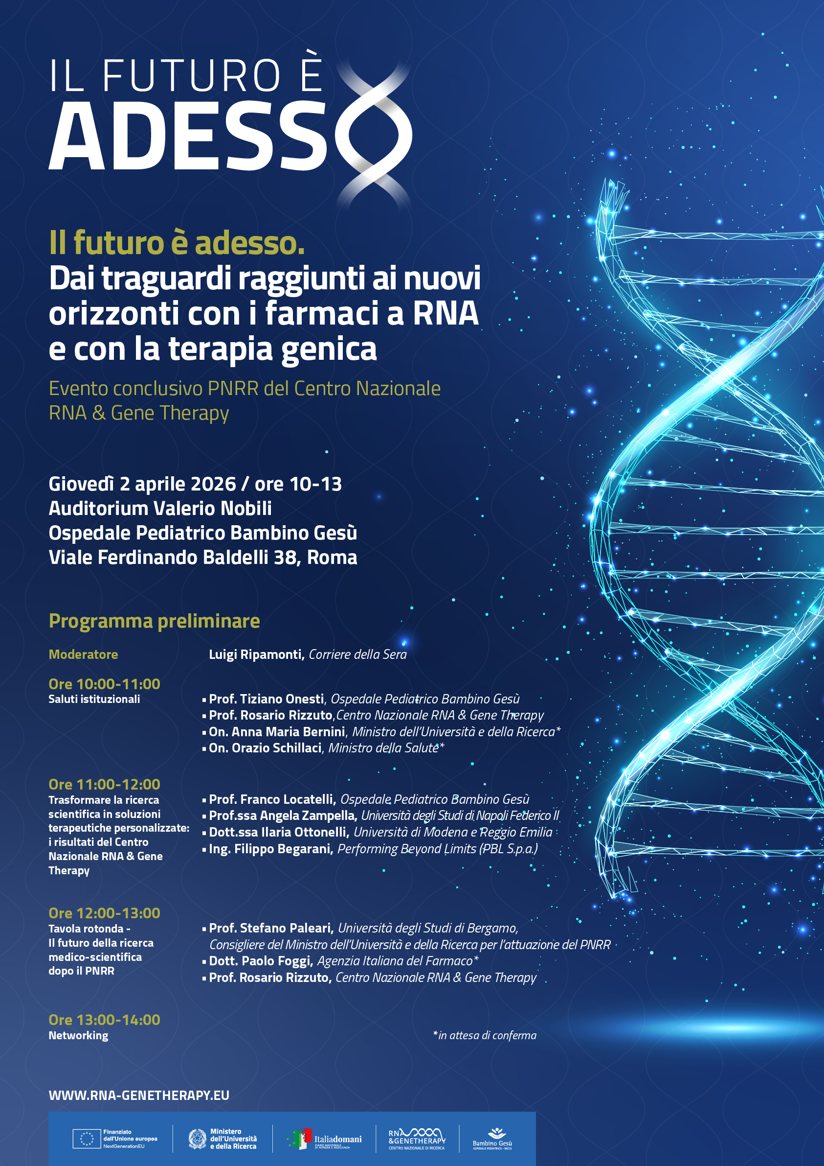 Il futuro è adesso. dai traguardi raggiunti ai nuovi orizzonti con i farmaci a RNA e con la terapia genica
