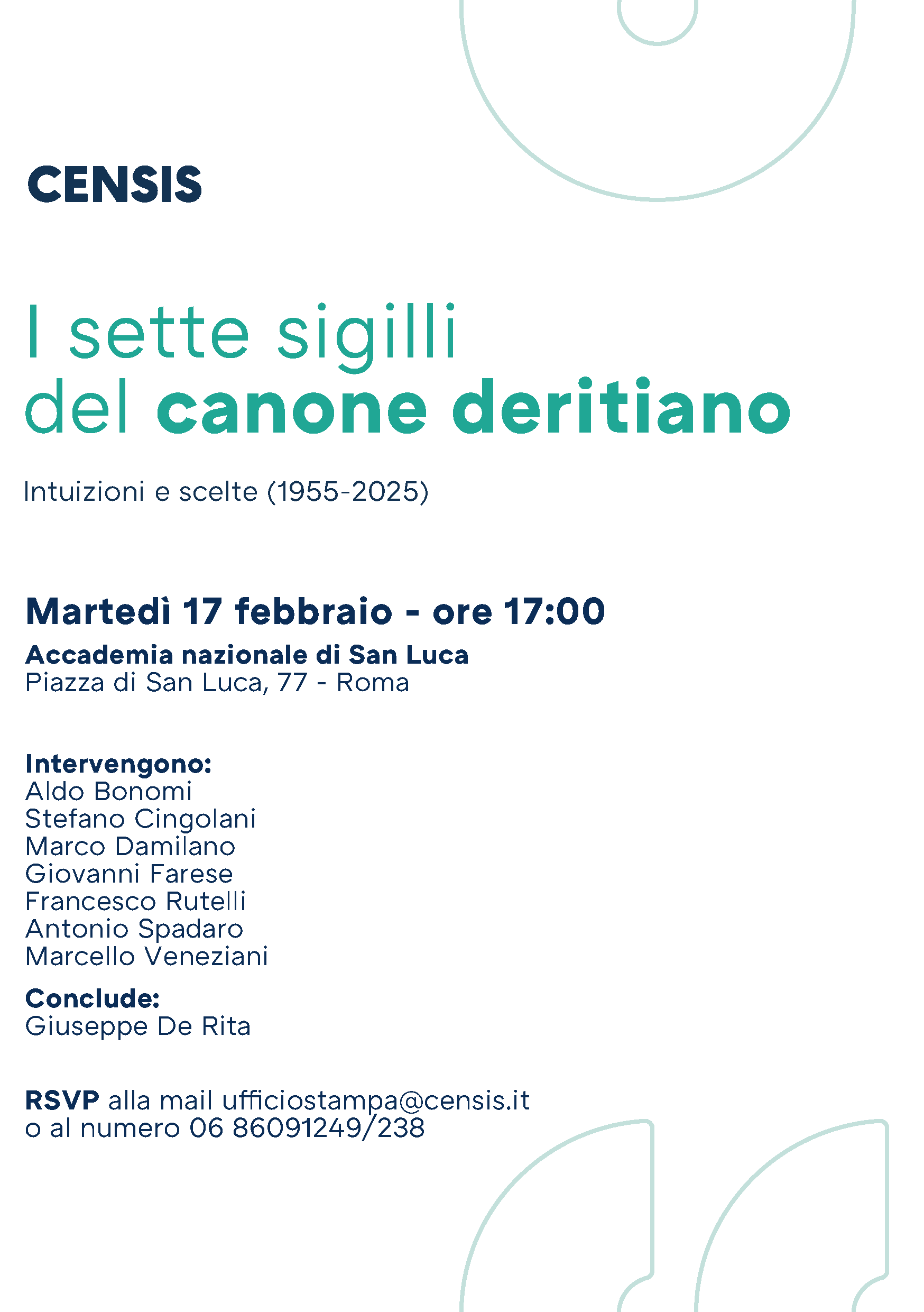 I sette sigilli del canone deritiano - 17 febbraio