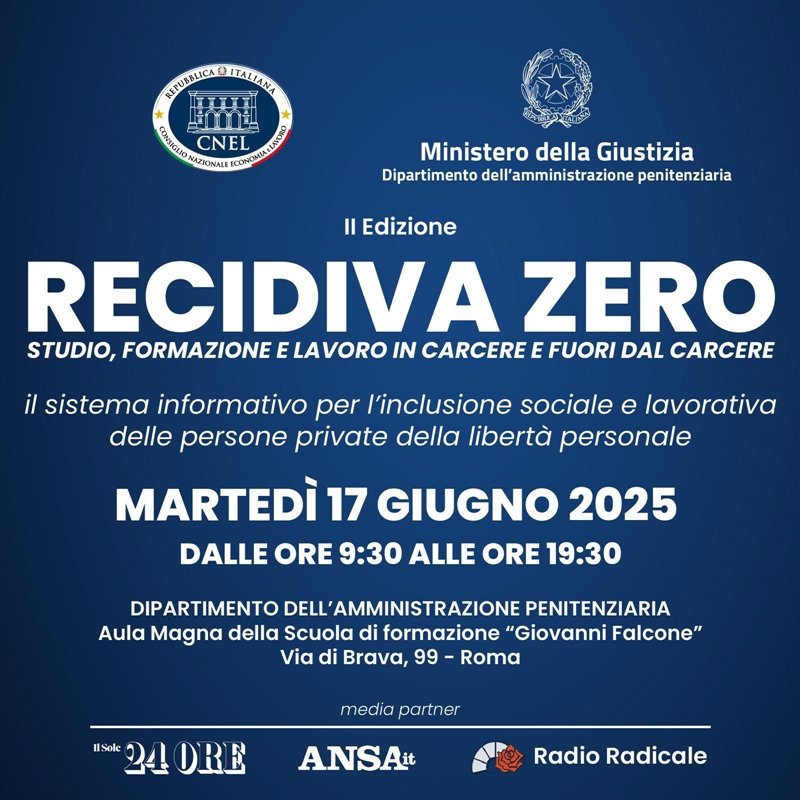 Recidiva Zero. Studio, formazione e lavoro in carcere e fuori dal carcere