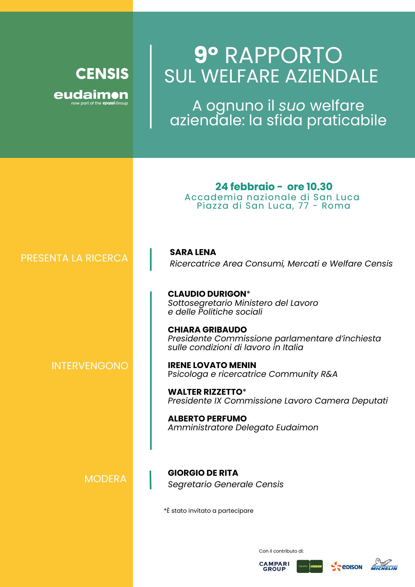 Rapporto Censis-Eudaimon sul welfare aziendale - A ognuno il suo welfare aziendale: la sfida praticabile