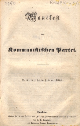 Manifesto del Partito Comunista, 1848