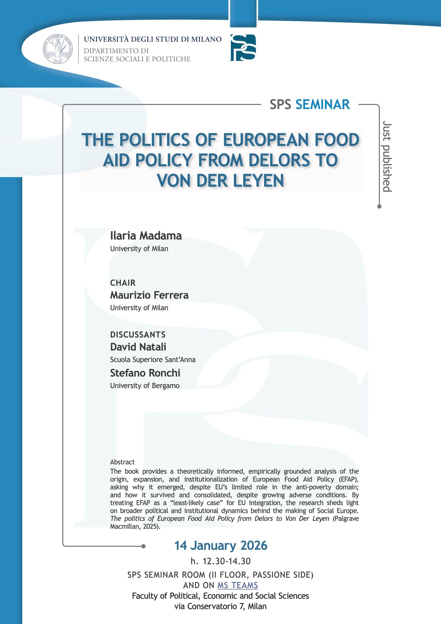 The Politics of European Food Aid Policy from Delors to von der Leyen