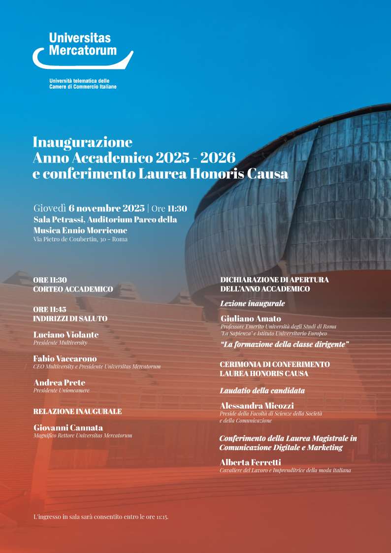 Inaugurazione dell’Anno Accademico 2025-2026 e Conferimento della Laurea Honoris Causa ad Alberta Ferretti