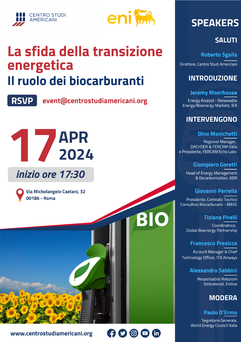 La sfida della transizione energetica. Il ruolo dei biocarburanti