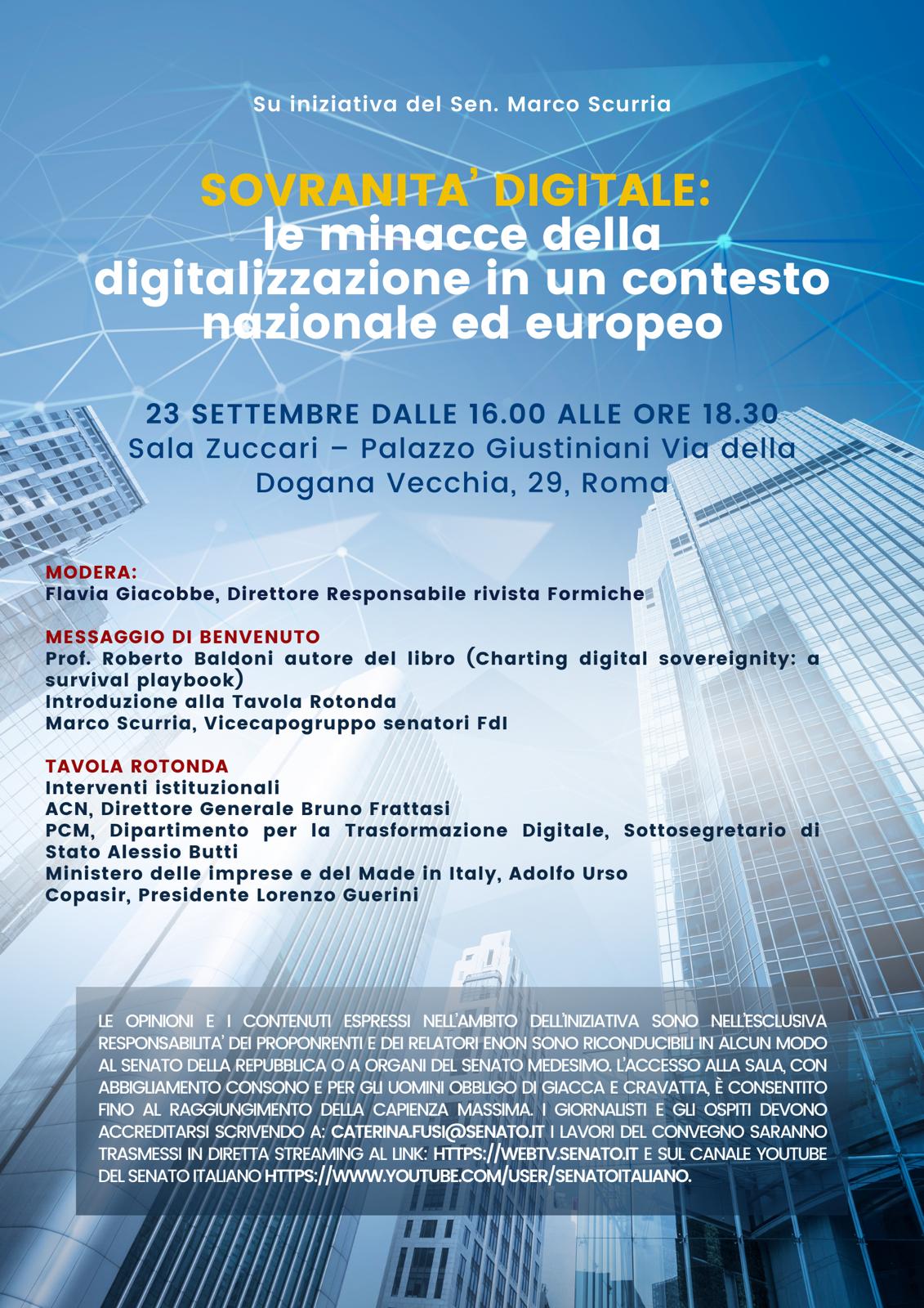 Sovranità Digitale: le minacce della digitalizzazione in un contesto nazionale ed europeo