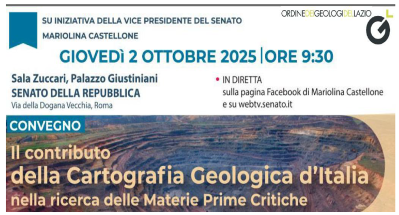Il contributo della Cartografia Geologica d’Italia nella ricerca delle Materie Prime Critiche