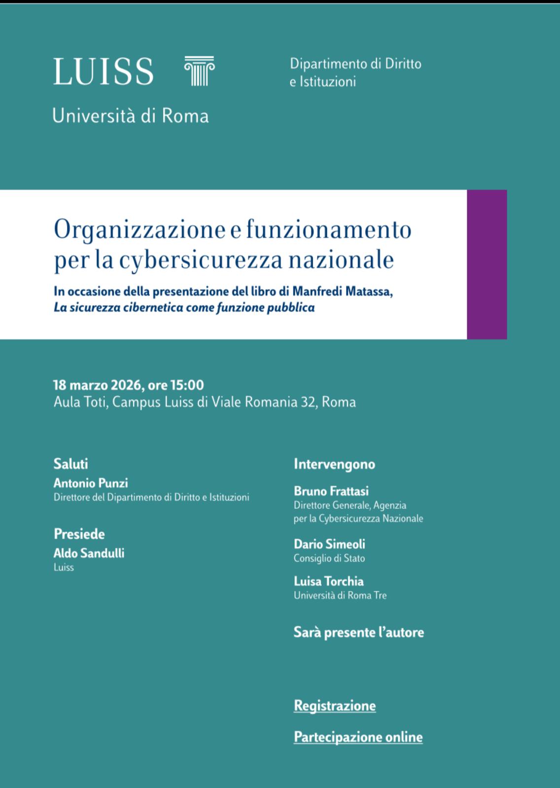 Organizzazione e funzionamento per la cybersicurezza nazionale