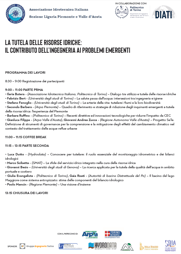 La tutela delle risorse idriche. il contributo dell’ingegneria ai problemi emergenti