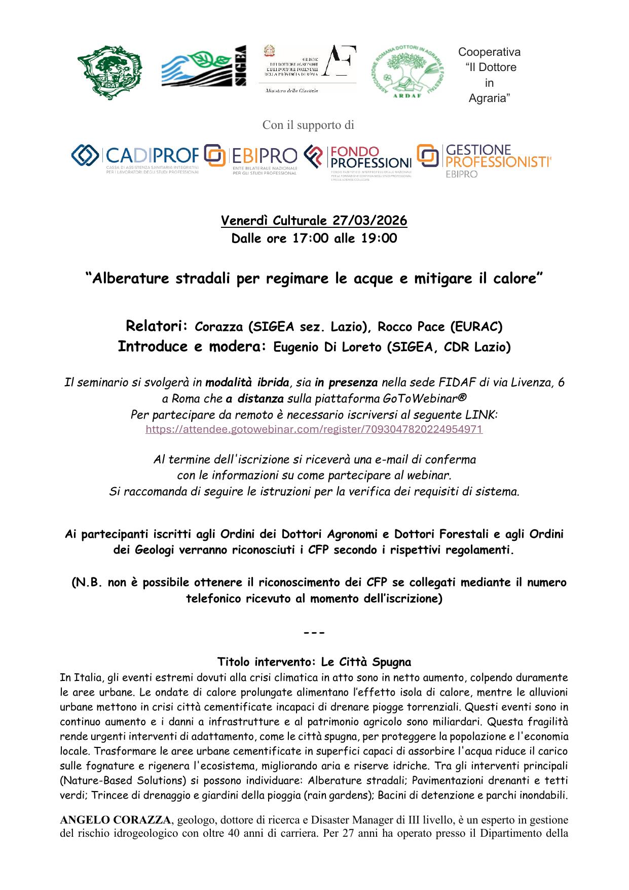 Alberature stradali per regimare le acque e mitigare il calore