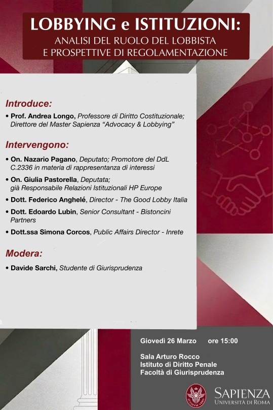 Lobbying e istituzioni: analisi del ruolo del lobbista e prospettive di regolamentazione