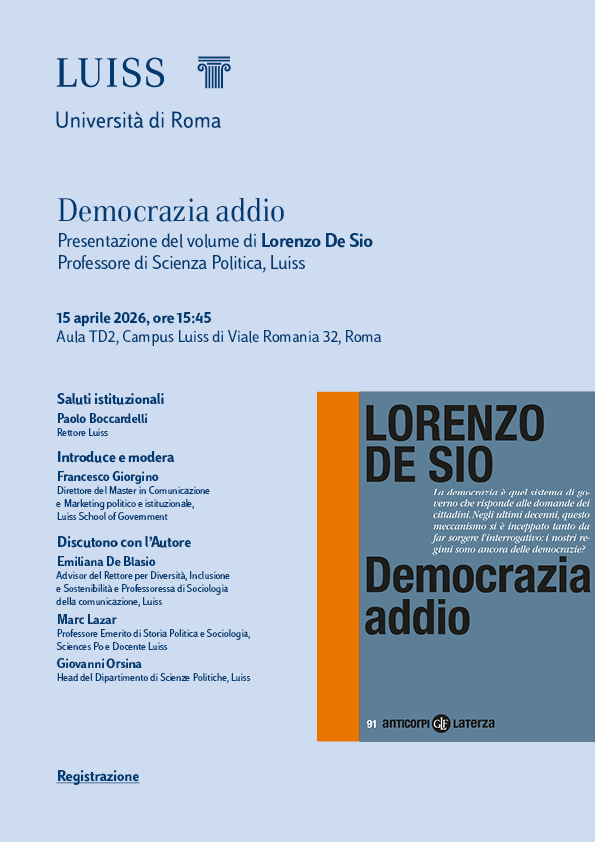 Presentazione del libro: "Democrazia addio"