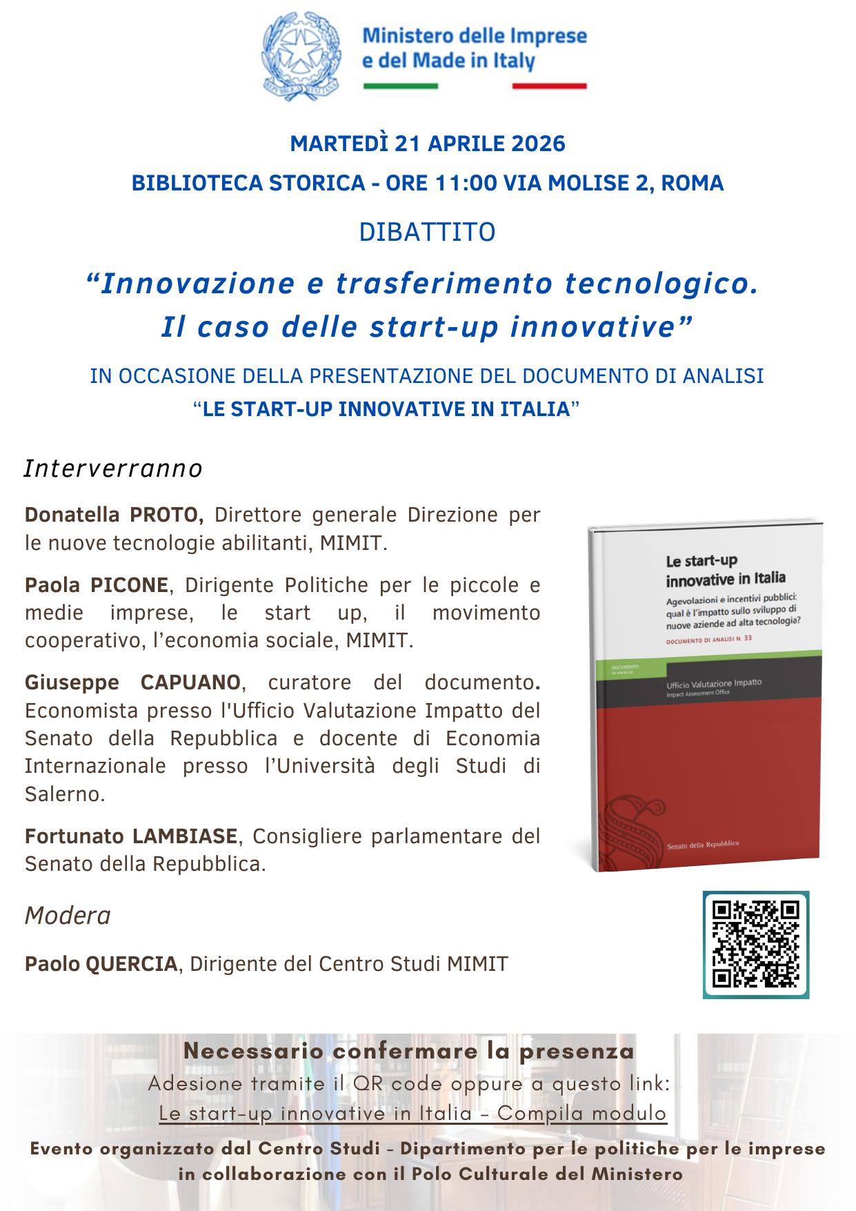 Innovazione e trasferimento tecnologico: il caso delle start-up innovative
