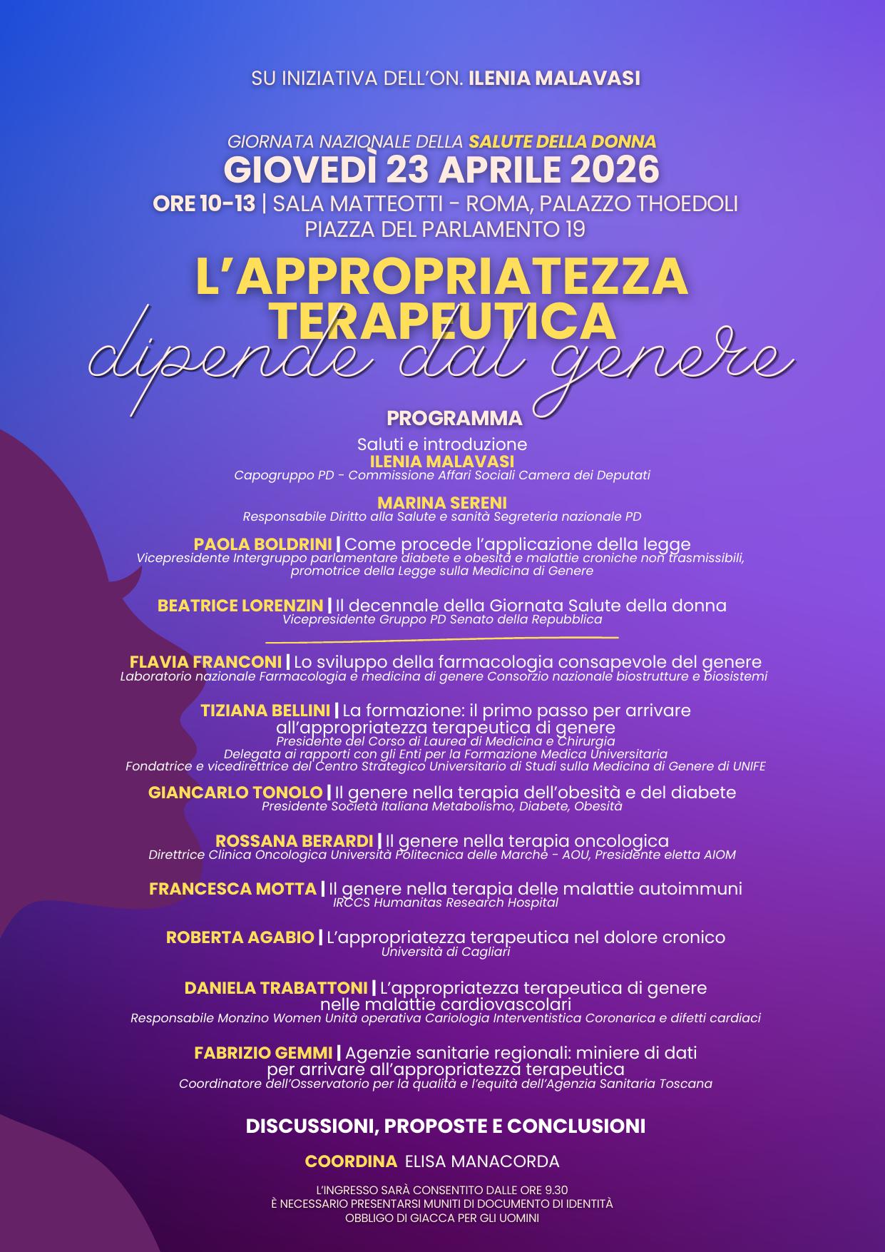 L'appropriatezza terapeutica dipende dal genere