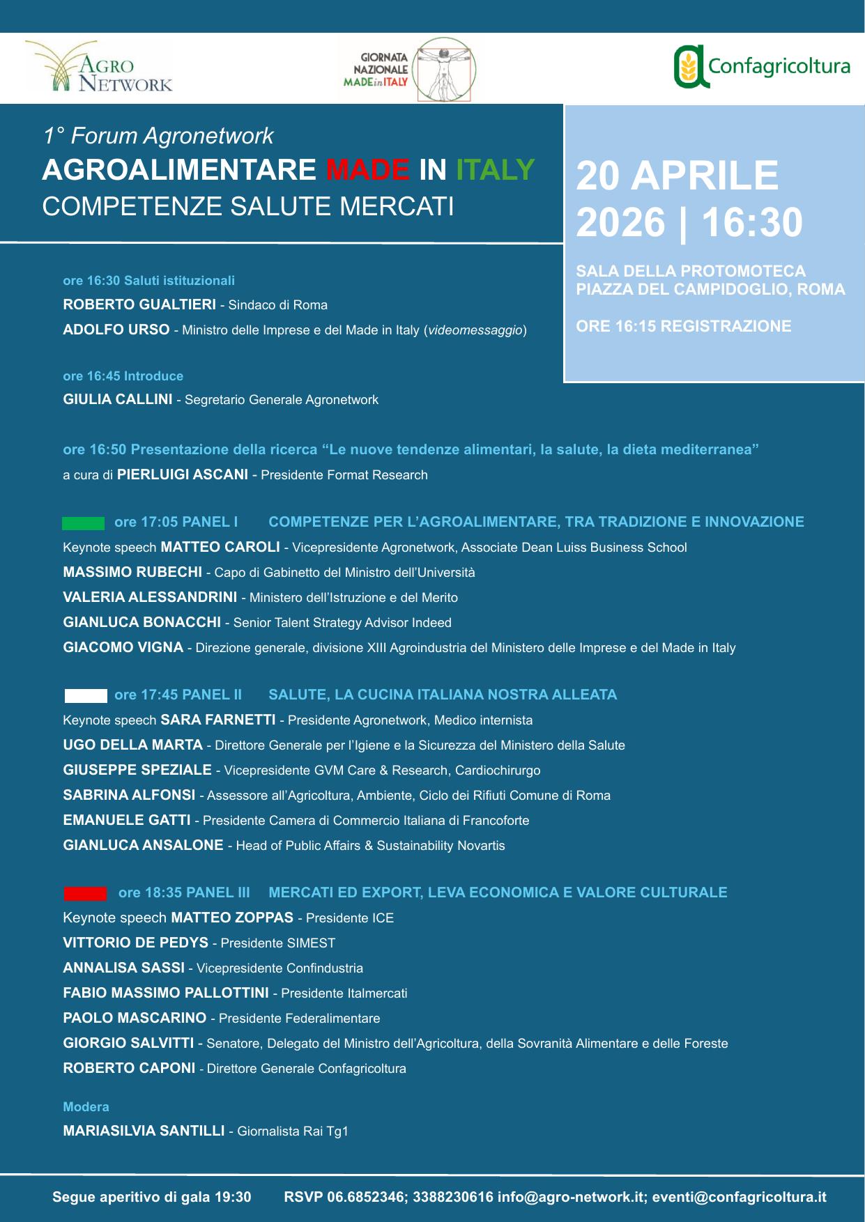 Agroalimentare Made in Italy. Competenze, salute, mercati