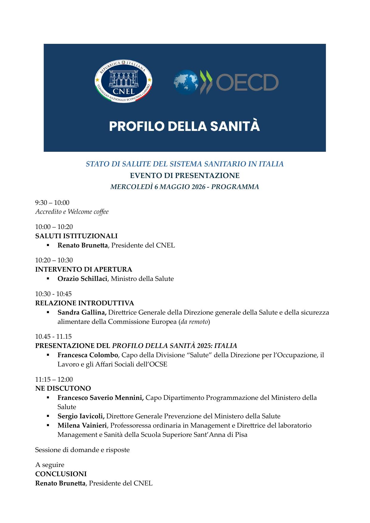 Stato di salute del sistema sanitario in Italia