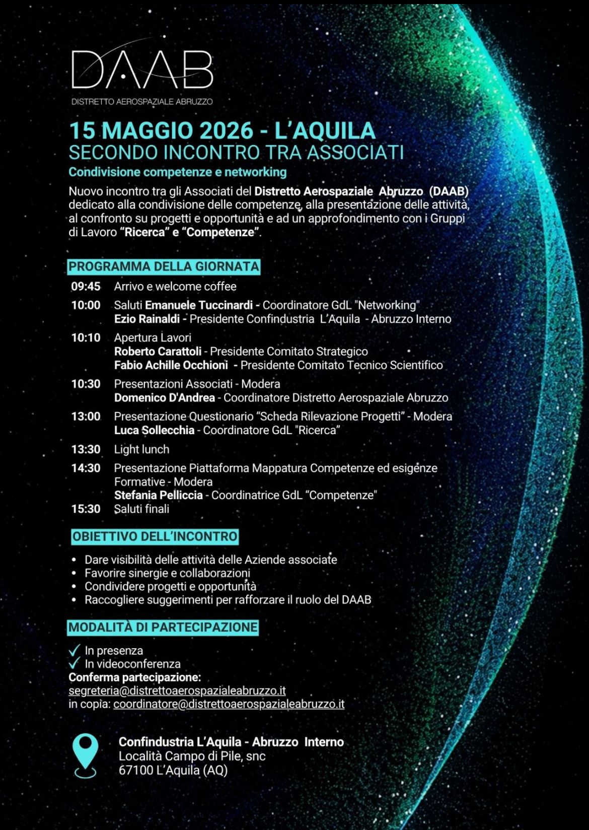 DAAB - Incontro tra associati del distretto aerospaziale Abruzzo