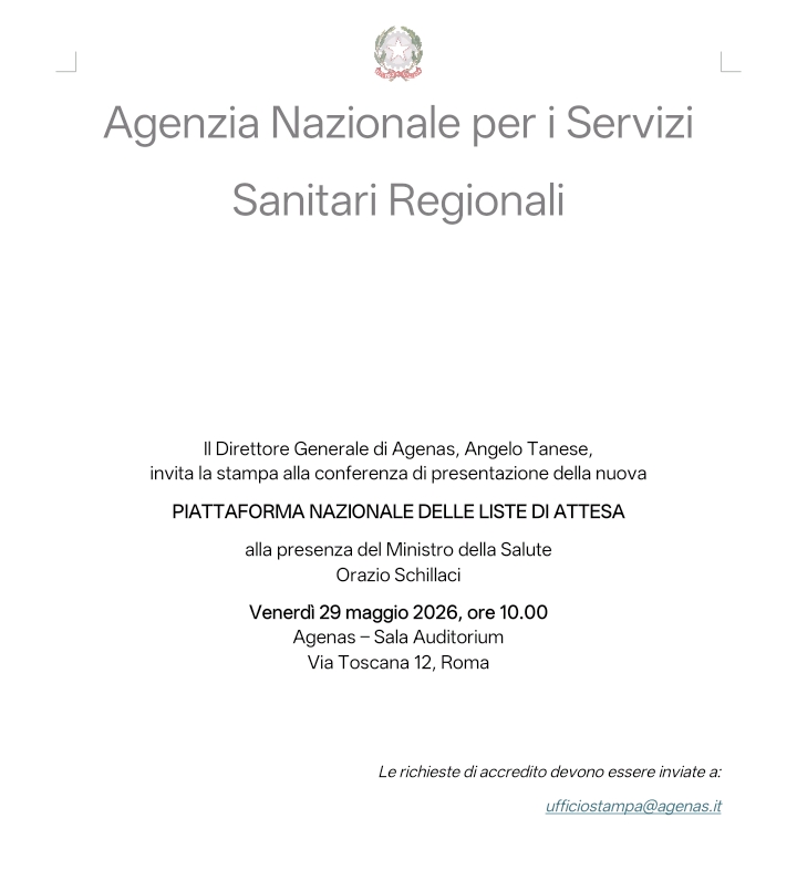 Conferenza di presentazione della nuova piattaforma nazionale delle liste di attesa