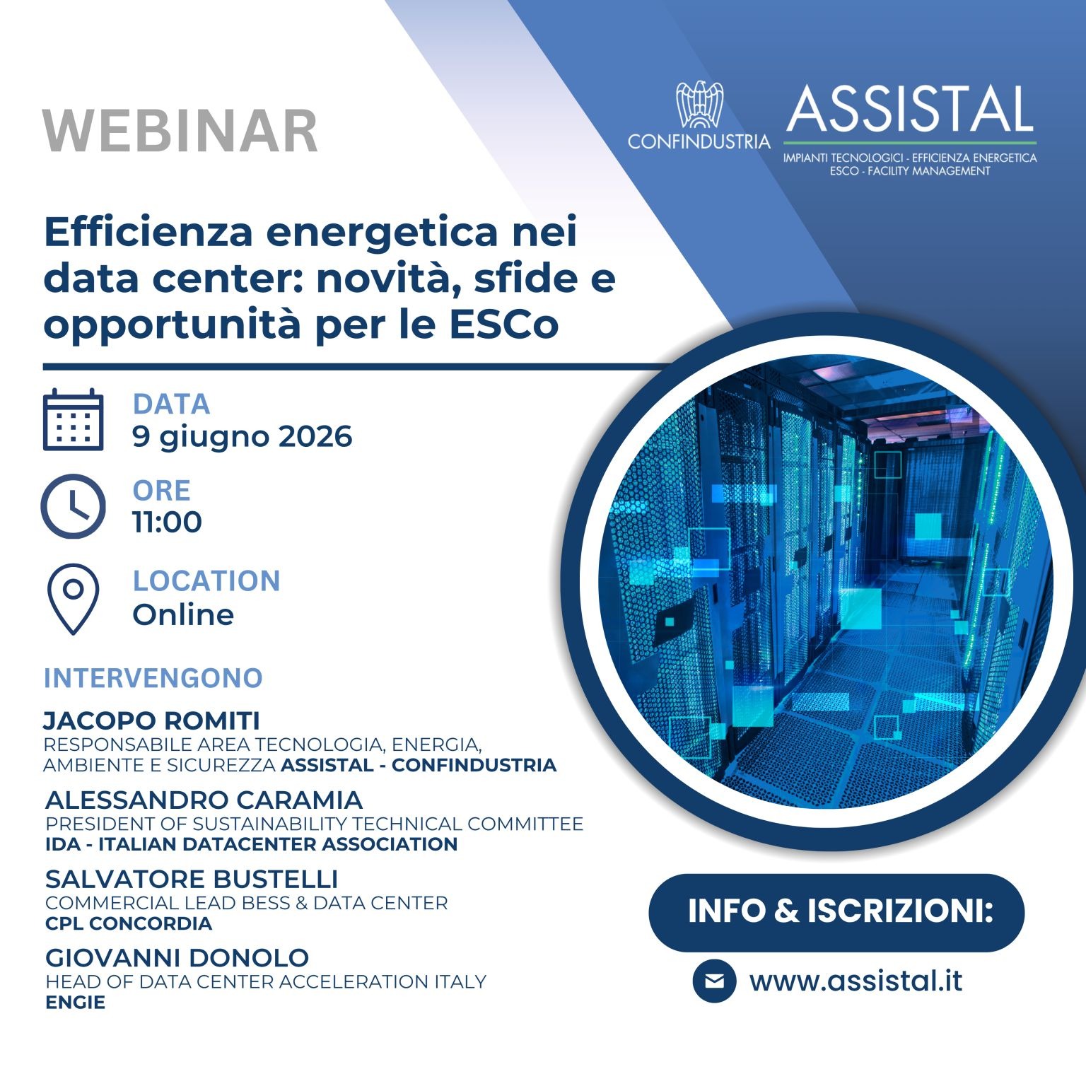• Efficienza energetica nei data center: novità, sfide, opportunità per le ESCo