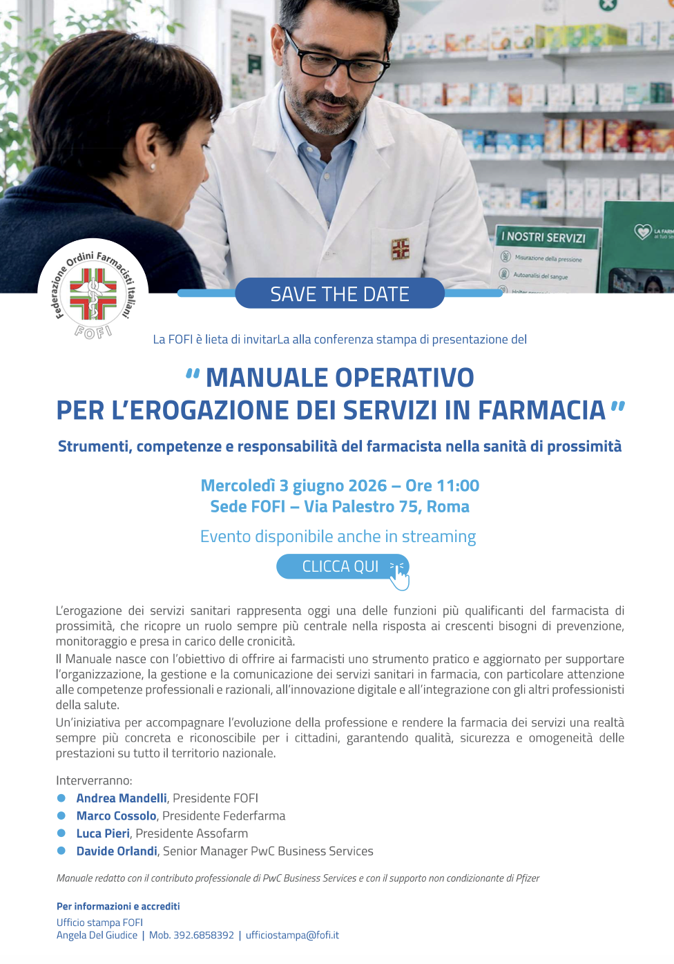 Manuale operativo per l'erogazione dei servizi in farmacia